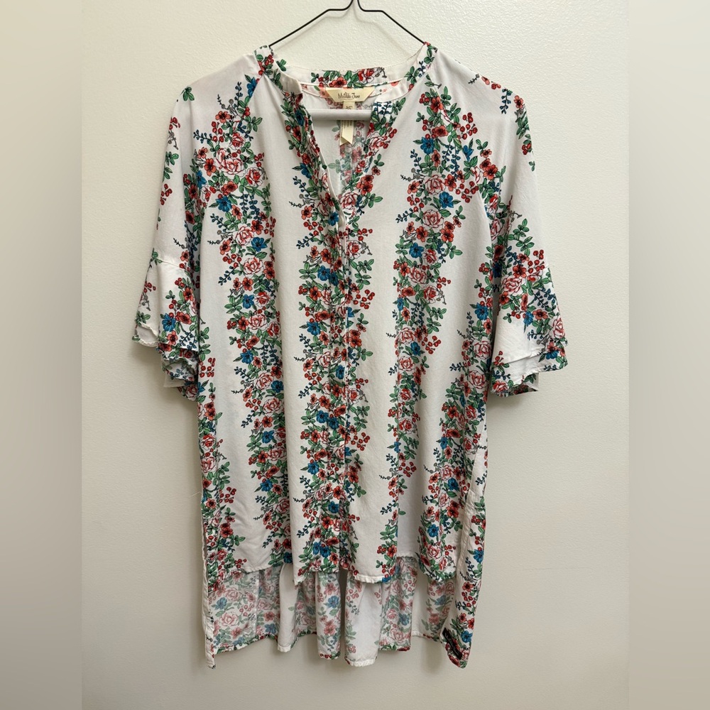 Matilda Jane Wish You Were Here Our Atlas Top Womens Size XS Floral Tunic